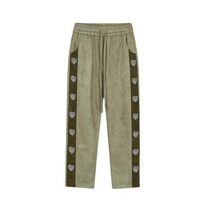 China hot sale Anti-wrinkle polyester sweatpants embroidered loose drawstring hip hop track pants for sale