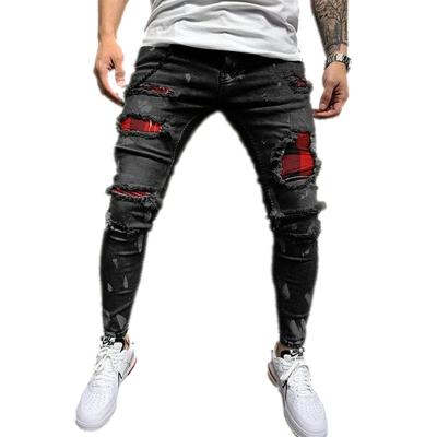 China High quality QUICK DRY men's jeans high quality men's streetstyle skinny pants tapered ripped motorcycle pants wholesale for sale