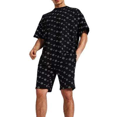 China 2021 Men Summer Casual QUICK DRY Two Piece Set Custom All Over Print Shirt And Short Set Oversized Fit for sale