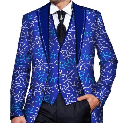 China Wholesale Custom Made Man Print Size Models Clothing African Plus Cotton And Formal Vest Suits Set For Men for sale