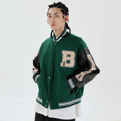 China Viable Wholesale Mens Bomber Jacket Covered To Button Up Unisex Female Baseball Jacket Men for sale