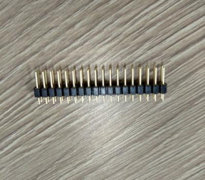 China IC socket 2.54mm pitch male pin, with round pin,gold plated through hole,plastics height 3.0m for sale