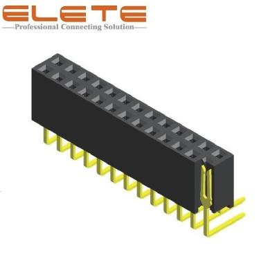 China 2.54mm Female Header, Dual Row, Right Angle THT Type PCB Connector, H=8.5mm for sale