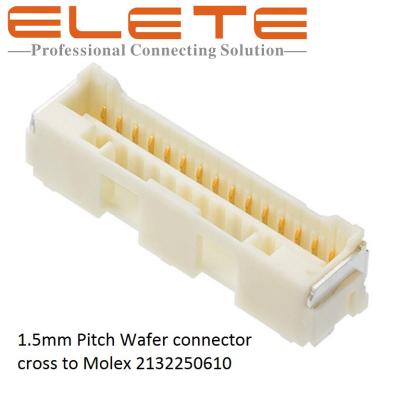 China 1.5mm(0.06'')wafer connector,6 Position Receptacle Connector Surface Mount Cross to Molex 2132250610 for sale