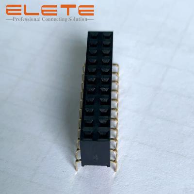 China 2.54mm Female Header, bottom entry type, 2*11pins, G/F plating, NL6T, Phosphor bronze, Tube package for sale