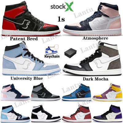 China PU 2022 New Retro OG X Logo Original Logo High Custom Running AJ 1 Multiplied Patent Thunder Red Basketball Shoes For Men 1 Retros for sale