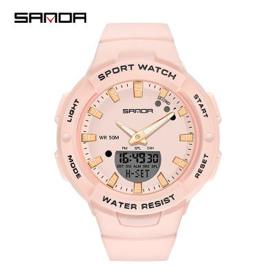 China Unique Multi-Function Digital Electronic Sports Watch LED Display Japan Watch Ladies Girls Sport Wrist G Style Dual Alarm Watch for sale