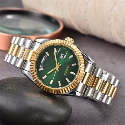 China Hot Sale Fashion Women Men Day/Date Watch Stainless Steel Luxury Wrist Watch Famous Brand Ladies Couples Fashion Watches Gifts for sale