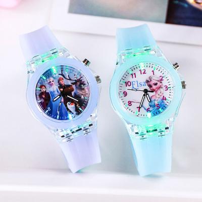 China New Cartoon Sophia Frozen Luminous Watch Silicone Luminous Kids Quartz Watches Cute Kids Girls Wristwatches for sale