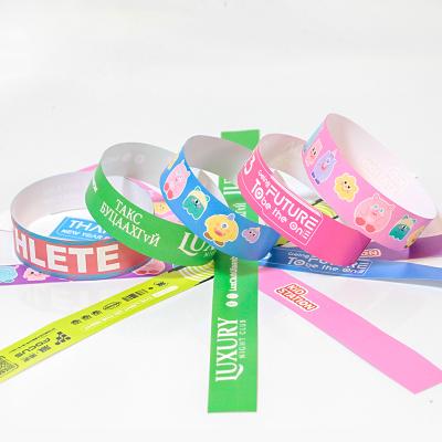 China Other custom printing colorful tyvek wristband paper wristband for promotional gift for sale