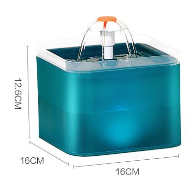 China Automatic Small Dog Bowl Flower Pet Cat Water Fountain Indoors 2l Premium Portable Pet With Led Light Automatic Feeding Water Drinking for sale