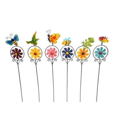 China Wholesale Hot Sale Outdoor Decorative Insects Metal Garden Stake Durable for sale