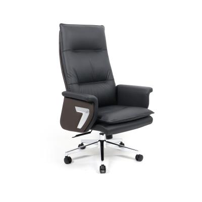 China Other Special Hot Selling Gray Chrome Base Modern Luxury Executive Office Chair Leather for sale