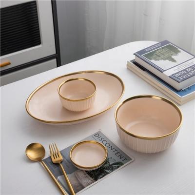 China Viable Matte Popular Minimalist Ceramic Tableware Bulk Design Custom Dinnerware Set Dinner Set for sale