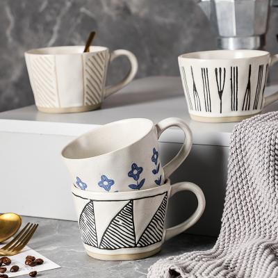 China New Arrival Viable Creative Handmade Multiple Pattern Tea Mugs Unique Matte Ceramic Coffee Mug for sale