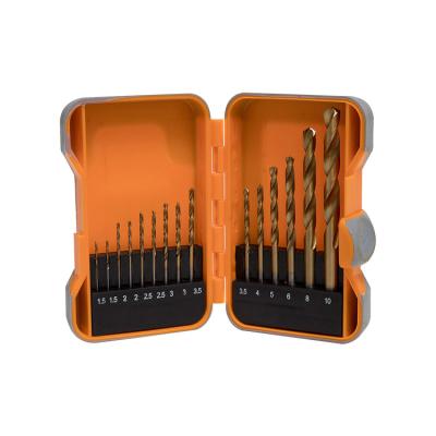 China For Aluminum Metric Polished Titanium Metal Stainless Steel PVC Drilling 15Pcs HSS Drill Bits Set For Aluminum Metal Stainless Steel PVC Drilling In Plastic Box for sale