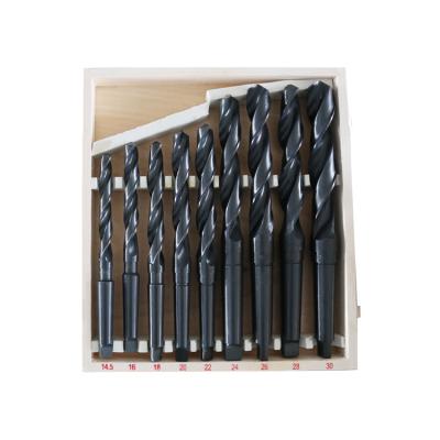 China Metal 9 PCS DIN345 HSS Morse Taper Shank Drill Bit Set In Box for sale