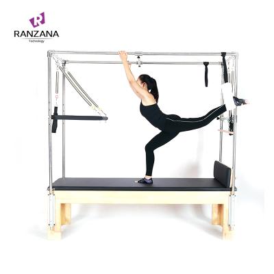 China Custom Durable Pilates Training Bed Yoga Fitness Equipment White Oak Cadillac Pilates Bed for Bodybuilding for sale