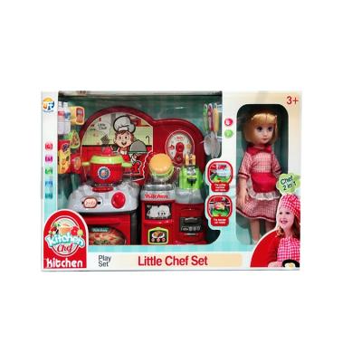 China Pretend Kitchen Toy Set Little Chef Play Sets Red Color Accessories Kids Pretend Play Set for sale