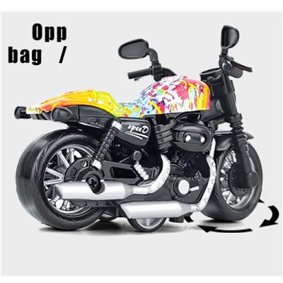 China Toy Wholesale Black Color Motorcycle Alloy Die-cast Vehicle Toy Parts Moving Die-Cast Motorbike for sale