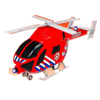 China Diecast Model Toy High Quality Children's Red Color Airplane Diecast Toy Rescue Style Inertia Helicopter for sale