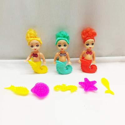 China Soft Toy Mini Baby Creative Birthday Gifts For Making Toy Set 3 Colors Long Hair Mermaid Model Toy for sale