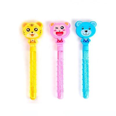 China Cute Plastic Animal Cartoon Tiger Monkey Bear Shaped Wand Supermarket Noise Bubble Busy Person Toy for sale