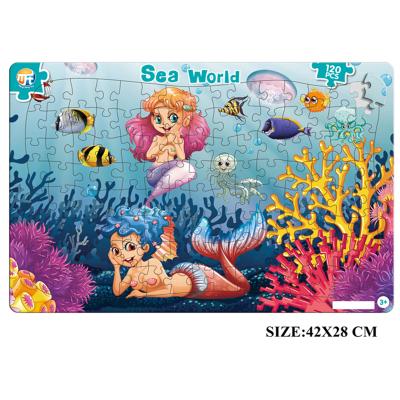 China Toy Wholesale Jigsaw Puzzle Supplier Colorful Cartoon Printing Sea World 120 Pcs Puzzle for sale