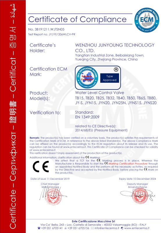 CE - Wenzhou Junyoung Technology Co., Ltd.