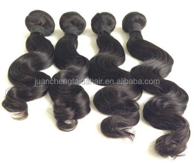 China Wigs 16 Inch Brazilian Peruvian Loose Wave Human Hair Weaves 100% Hair Weft With Closure, Loose Weave Hair Extension for sale