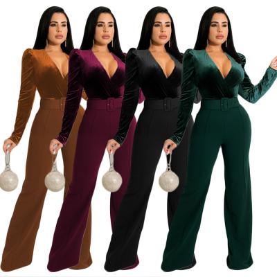 China Fashion Two-Piece Women's Solid Color V-Neck Set Pants Dress Breathable Lace-Up Pants A188 for sale