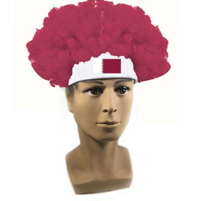 China Factory Factory Carnival England Denmark Portugal Football Defender Crazy Wig Colorful Synthetic Party Clown Wig Eco-friendly Comfortable Crazy Fans Eco-Friendly for sale