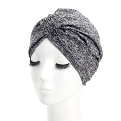 China DecorateÂ   New Arrival Ladies Fashion Chemo Cancer Cancer Single Knot Front Knot Hijab Turban Hat for sale