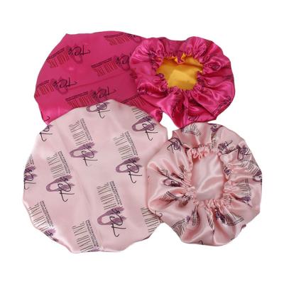 China Hot Sale Picture Mom And Daughter Satin Headband Scarf Night Sleep Cap Silky Hair Hood With Custom Logo for sale