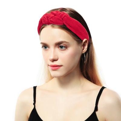 China Fashion Women Hair Accessories Elastic Head Wrap Soft Turban Braid Hair Band for sale