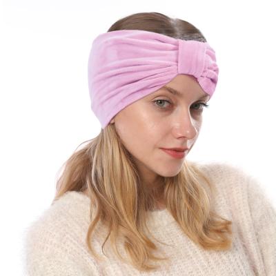 China Fashion Women Hair Accessories Velvet Elastic Head Wrap Soft Makeup Turban Braid Hair Band for sale