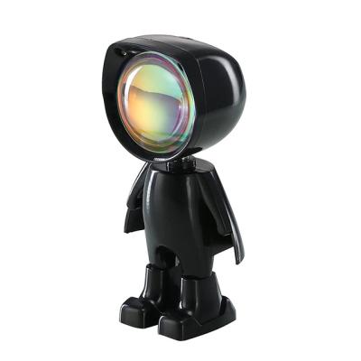 China Modern the lamp best-selling rainbow projection sunset mini robot eternal USB led sunset table lamp background decoration for sale