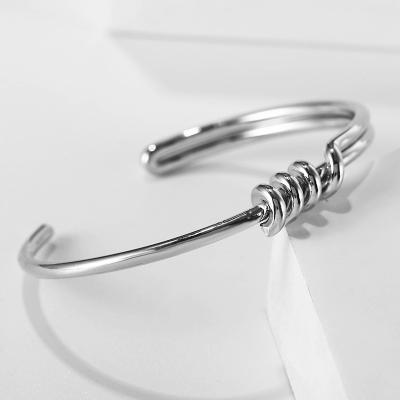 China FASHIONABLE Silver Minimalist Knot Bracelet Fashion Silver Bangle Bracelet and Adjustable Opening Bangle Bracelets For Party for sale