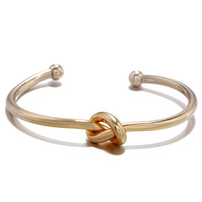 China FASHIONABLE wholesale round knotted bangle gold plated open cuff bracelets bracelets and adjustable bracelets for women for sale