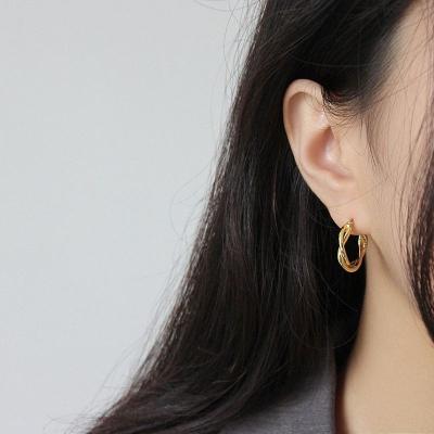 China TRENDY Minimalist Gold Filled Sterling Silver Earrings Silver Elegant Jewelry Best Earrings for sale