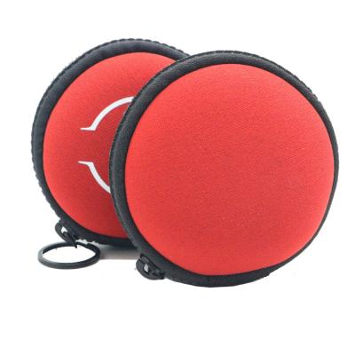 Китай Neoprene Circle Zipper Fashion Mini Small Soft Round Custom Wallet Purse Coin Pouch With Carabiner продается