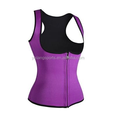 China Breathable Hot Selling Black Neoprene Sauna Latex Body Shaper Sweat Women Slimming Vest Adjustable Neoprene Waist Trainer for sale