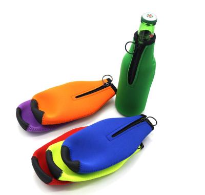 Κίνα Custom High Quality Waterproof 3MM Neoprene Bottle Cooler Bags Sleeve Holder Insulation Zipper Beer Bottle Cooler 300ML Can Print Logo προς πώληση