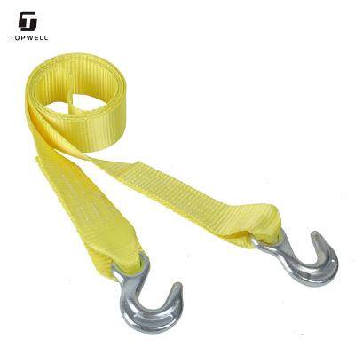 China 100% Polyester 100% Polyester Sling Towing Strap With Eye Hook For Cargo Trunk for sale