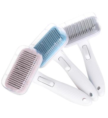 China 2021 Hot Wholesale Viable Automatic Dog Hair Removal Brush Dog Hair Stabilized Pet Feeds Comb Cat Self-cleaning Dog Hair Comb & Comb for sale