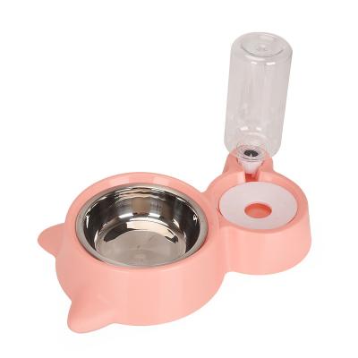 China Automatic Pet Driver Water Storage Dog Cat Bowl Dual Automatic Wrist Food Drinking Automatic Cat Bowl for sale