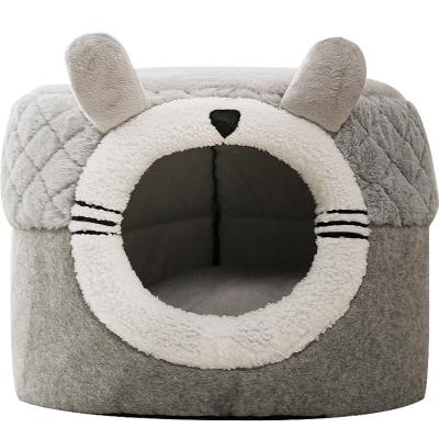 China 2021 Breathable New Autumn And Winter Animal Shape Stool Cat Litter Box Double Function Dog Bed Small Four Seasons Pet Garbage Bed for sale