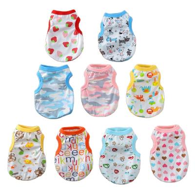 China Wholesale Sustainable Floral Teddy Pet Clothes Spring And Summer Thin Cat Dog Small Cotton Vest for sale