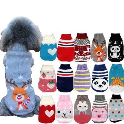 China New Christmas Viable Clothes Dog Style Pet Sweater Autumn and Winter Cat and Dog Clothes Wool Knitted Dog Sweaters for sale