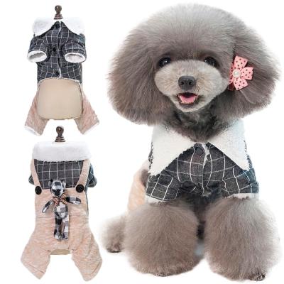 China Stocked Quadruped Padded Dog Winter Coat Dog Accessories And Apparel Small Bear Dog Clothes for sale